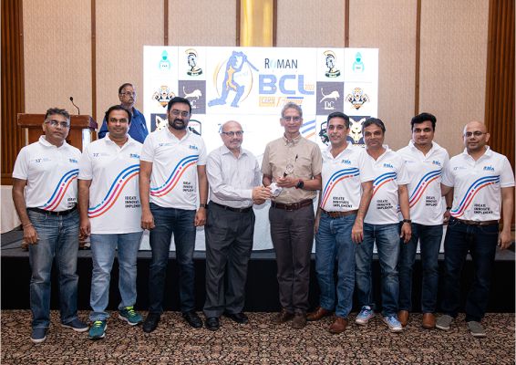 Mr. Nevil Sanghvi with the sports committee of Bombay Industries Association BIA, Sports Committee mentor Mr. Amit Chaudhari and Mr. Sanjay Shah