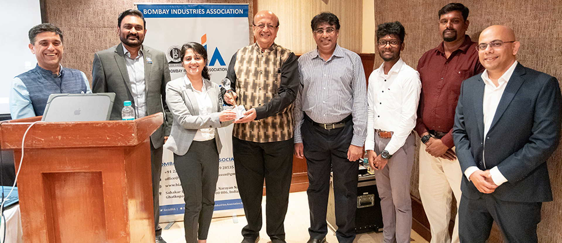 Mr. Nevil Sanghvi with his team at the (Niharika Kolte) drone session organised by Bombay Industries Association BIA